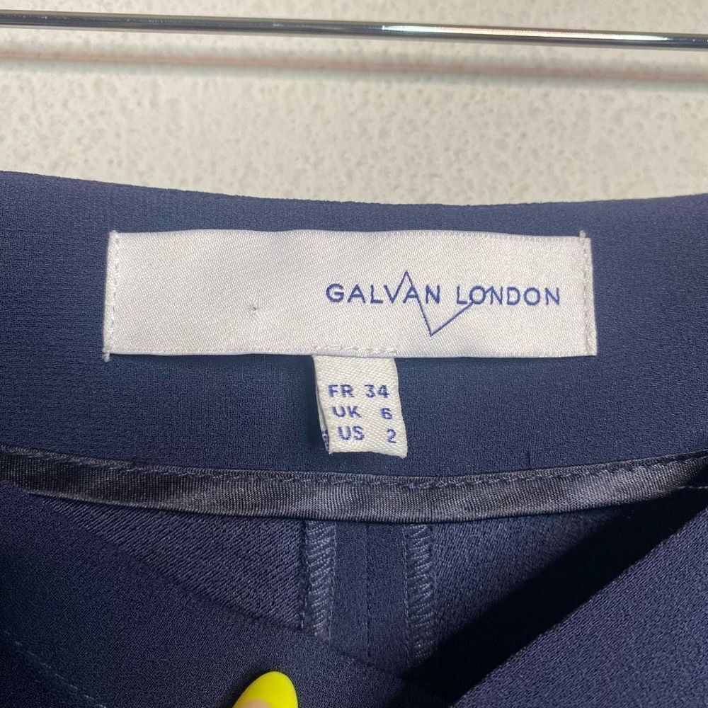Elegant Navy and White Flare Pants Galvan - Picture 5 of 10